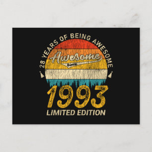 28 Jahre alt Tag 1993 Phantastisch seit 28. Geburt Postkarte