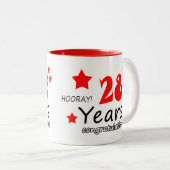 28. Jahrestag, 28. Jahrestag der Hochzeit Zweifarbige Tasse (VorderseiteRechts)