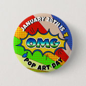 28. Januar ist Pop Art Day | Holiday Button (Vorderseite)