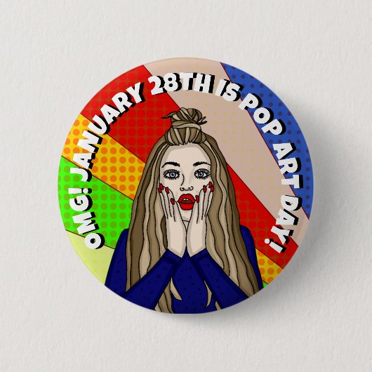 28. Januar ist Pop Art Day | Holiday Button (Vorderseite)