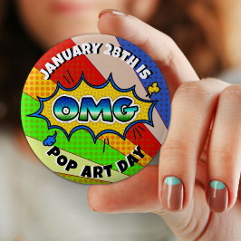 28. Januar ist Pop Art Day | Holiday Button