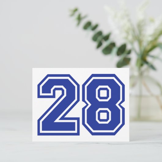 28 - Nummer Postkarte (Stehend Vorderseite)