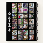 28 Photo Collage Grid - 1 Text box - black white Notizblock (Rückseite)