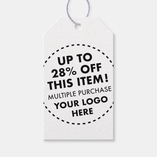 28% Rabatt auf Hochzeit bei "Graue Twine Kraft" Geschenkanhänger (Vorderseite)