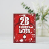 28 SCHICKEN SPÄTER POSTKARTE (Stehend Vorderseite)