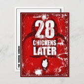 28 SCHICKEN SPÄTER POSTKARTE (Vorne/Hinten)
