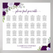 28 Tabelle Lila Boho Blumenzettel Poster (Vorne)