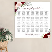 28 Tabelle Rot und Rosa Rosen Hochzeitstabelle Poster