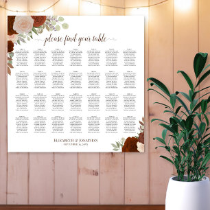 28 Tabelle Rustikale Fall-Rose Hochzeitstabelle Poster