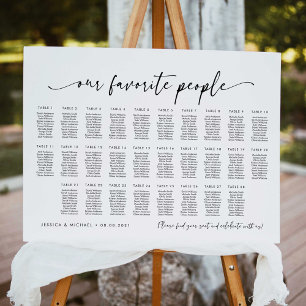 28 Tabellen Unsere Lieblings-Sitzplan Poster