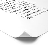 28 Tables Willkommens-Sitzplan Poster (Ecke)