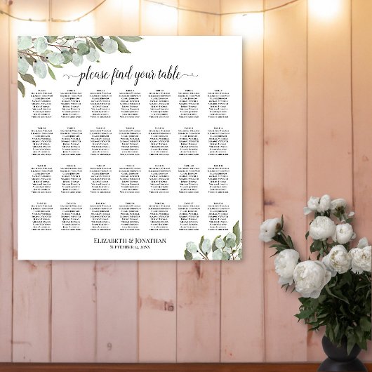 28 Tafelsitzkarte Eukalyptus Grünpflanzen Poster