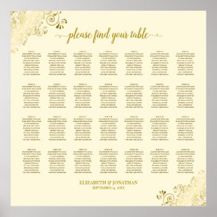 28 Tischdecken für Hochzeitsstühle Creme & Gold Fr Poster