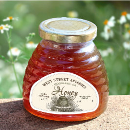 28 Vintager Skep in Form von 12oz Honey Aufkleber