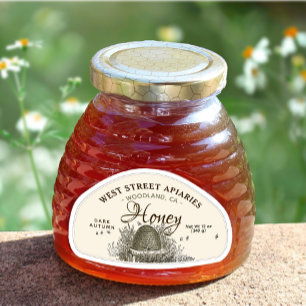 28 Vintager Skep in Form von 12oz Honey Aufkleber