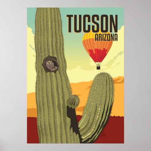28"x20 Elf Owl in Saguaro - Tucson, Arizona Poster (Vorne)