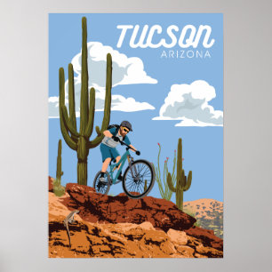 28"x20" Mountainbike - Tucson, Arizona Poster