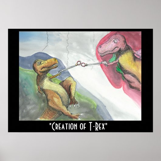 28"x20" Plakatdruck "Erstellung von T-Rex" Poster (Vorne)