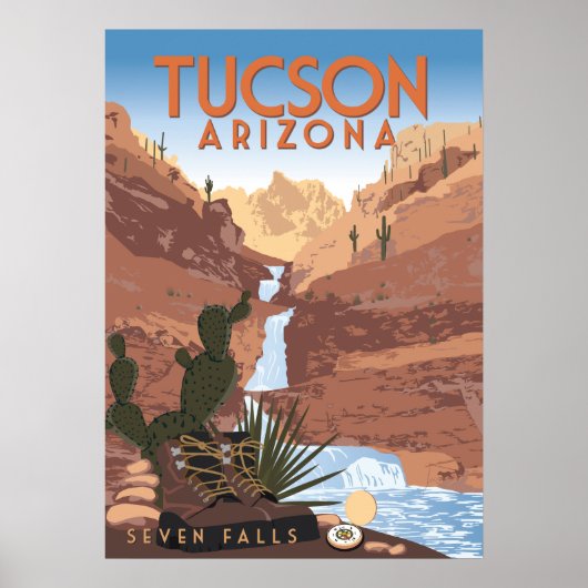 28"x20 Seven Falls - Tucson, Arizona Poster (Vorne)