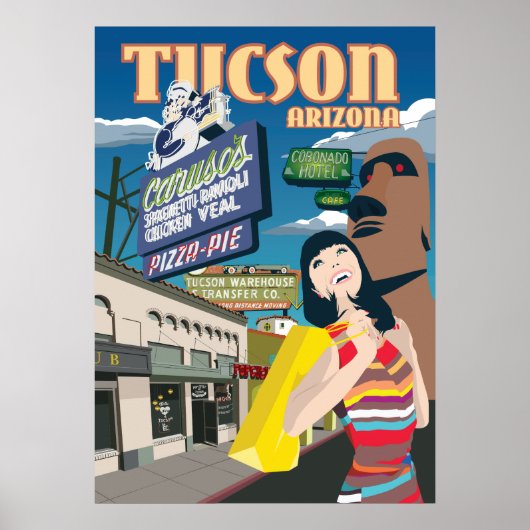 28"x20" Vierte Avenue, Tucson Poster (Vorne)