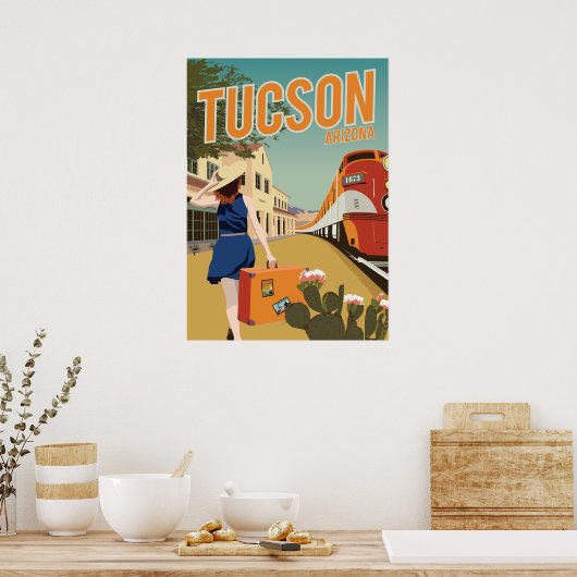 28"x20" Zugdepot - Tucson, Arizona Poster (Küche)