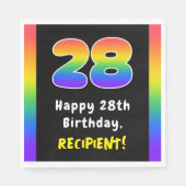 28th Birthday: Rainbow Spectrum # 28, Custom Name Serviette (Vorderseite)