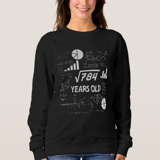 28th Birthday Square Root Math 28 Years Old Bday Sweatshirt (Vorderseite)