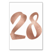 28Tischnummern Weißes Metallisches Rosa Gold Tischnummer (Rückseite)