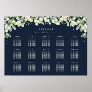 28x20" 15 Tabellen mit 8 Sitzen Chart Poster