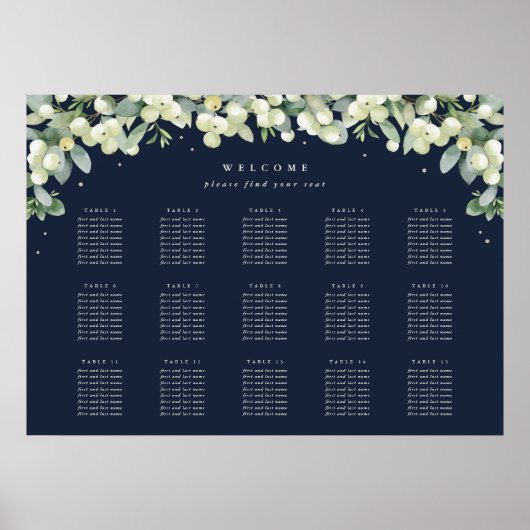 28x20" 15 Tabellen mit 8 Sitzen Chart Poster (Vorne)