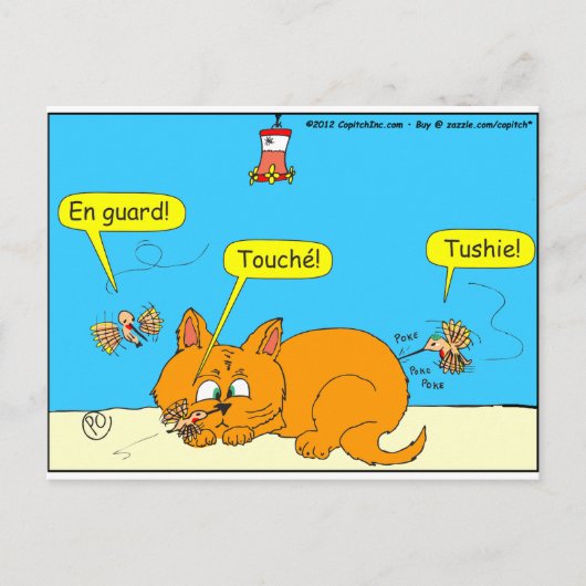 293 Kolibri-Cartoon Postkarte (Vorderseite)