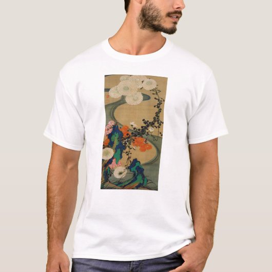 29. 菊 花 流 図, 若 Chrysanthemum & Stream, Jakuchū T-Shirt (Vorderseite)