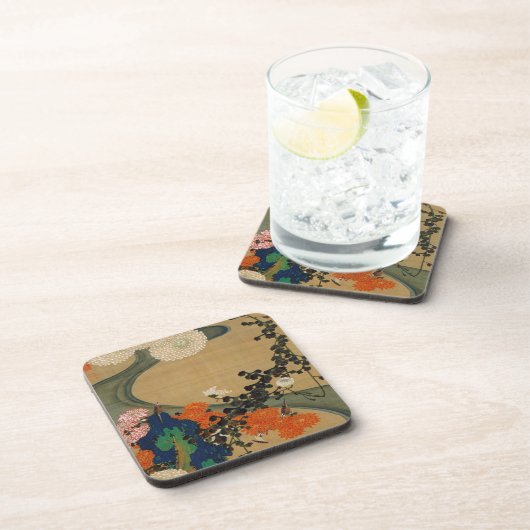 29. 菊 花 流 図, 若 Chrysanthemum & Stream, Jakuchū Untersetzer (Rechte Seite)