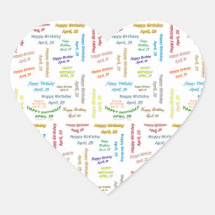 29. April Herz-Aufkleber