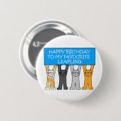 29. Februar Geburtstag Cartoon Katzen Button (Vorne & Hinten)