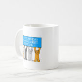 29. Februar Geburtstag Cartoon Katzen Kaffeetasse (Vorderseite Links)