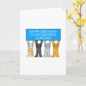 29. Februar Geburtstag, Cartoon-Katzen Karte (Gelbe Blume)