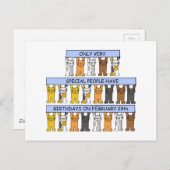 29. Februar Geburtstag Cartoon Katzen Postkarte (Vorne/Hinten)