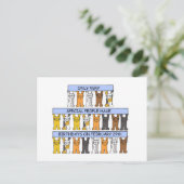 29. Februar Geburtstag Cartoon Katzen Postkarte (Stehend Vorderseite)