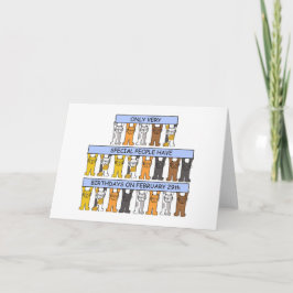 29. Februar Geburtstagskatzen Karte