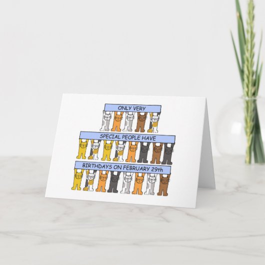 29. Februar Geburtstagskatzen Karte (Vorderseite)