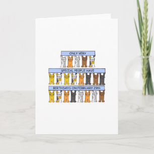 29. Februar Geburtstagskatzen Karte