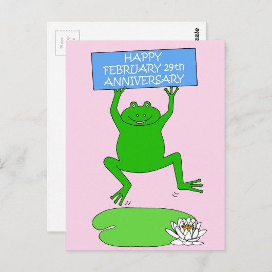 29. Februar Jahrestag Glückwünsche Postkarte (Vorne/Hinten)
