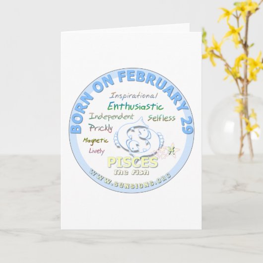 29. Februar - Pisces Karte (Gelbe Blume)