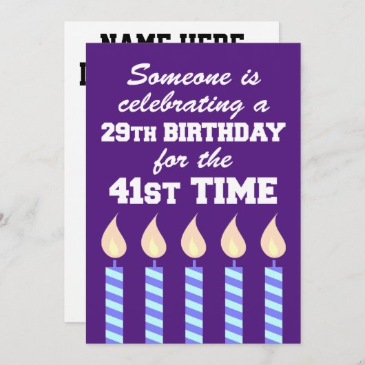 29. Geburtstag 21. Mal 70. Einladung (Vorne/Hinten)