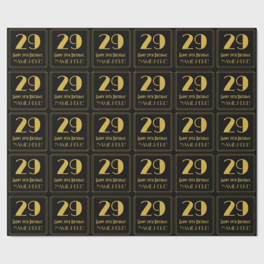 29. Geburtstag ~ Art Deco Inspiriert Look "29", Na Geschenkpapier (Saum)