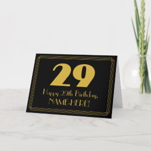 29. Geburtstag: Art Deco inspiriertes Aussehen "29 Karte