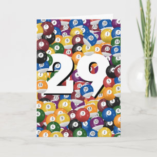 29. Geburtstag Billiard Balls Karte