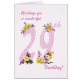 29. Geburtstag Blume Dekorierte Zahlen (Vorne)