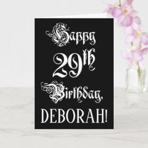 29. Geburtstag: Extravagant, elegant, Script + Ind Karte